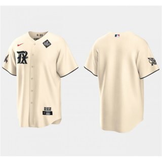 Men's Texas Rangers Blank Cream 2023 World Series City Connect Stitched Baseball Jersey