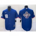 Men's Texas Rangers Royal 2023 World Series Champions Big Logo Cool Base Stitched Baseball Jersey