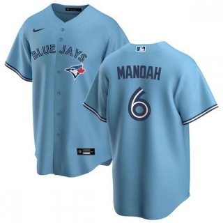 Men's Toronto Blue Jays #6 Alek Manoah Light Blue Cool Base Stitched Jersey