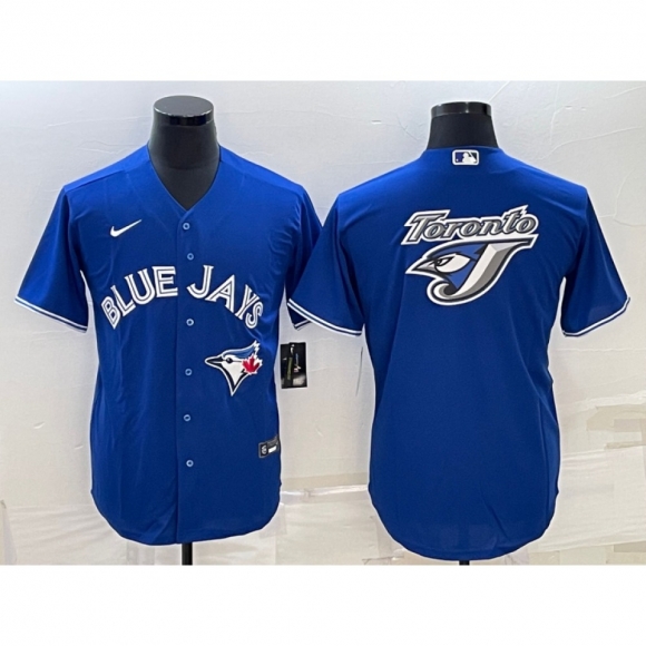 Men's Toronto Blue Jays Royal Team Big Logo Cool Base Stitched Baseball Jersey
