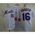 Mets #16 Dwight Gooden White(Blue Strip) Home Cool Base W/2015 World Series Patch Stitched MLB Jersey