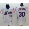 Mets #30 Michael Conforto White(Blue Strip) Flexbase Authentic Collection Alternate Stitched MLB Jersey