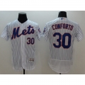 Mets #30 Michael Conforto White(Blue Strip) Flexbase Authentic Collection Stitched MLB Jersey