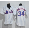 Mets #34 Noah Syndergaard White(Blue Strip) Women's Home Stitched MLB Jersey