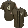 Mets #4 Wilmer Flores Green Salute to Service Stitched MLB Jersey