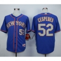 Mets #52 Yoenis Cespedes Blue(Grey NO.) Alternate Road Cool Base Stitched MLB Jersey