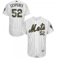 Mets #52 Yoenis Cespedes White(Blue Strip) Flexbase Authentic Collection 2016 Memorial Day Stitched MLB Jersey