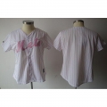 Mets Blank White Pink Strip Women's Fashion Stitched MLB Jersey