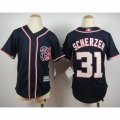 Nationals #31 Max Scherzer Blue Cool Base Stitched Youth MLB Jersey