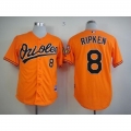 Orioles #8 Cal Ripken Orange Cool Base Stitched MLB Jersey