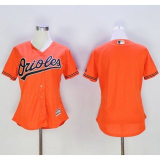 Orioles Blank Orange Women's Alternate Stitched MLB Jersey