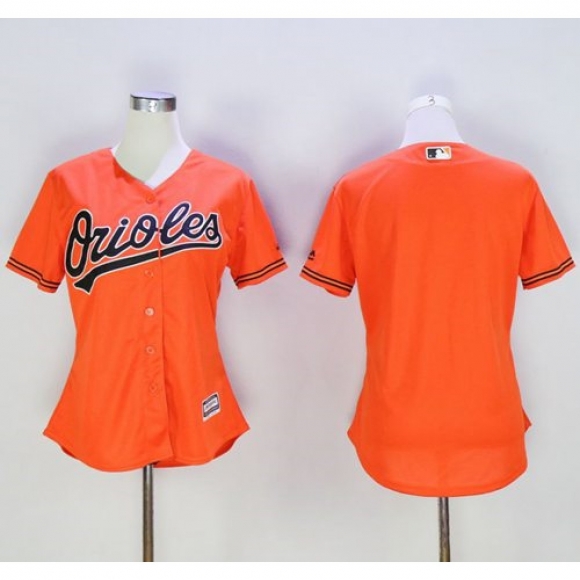 Orioles Blank Orange Women's Alternate Stitched MLB Jersey