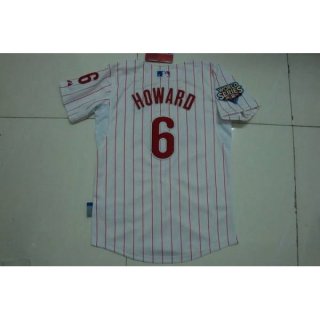 Phillies #6 Ryan Howard Stitched White Red Strip Youth MLB Jersey