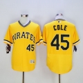 Pirates #45 Gerrit Cole Gold Flexbase Authentic Collection Stitched MLB Jersey