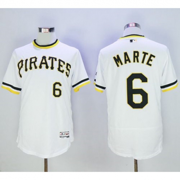 Pirates #6 Starling Marte White Flexbase Authentic Collection Cooperstown Stitched MLB Jersey
