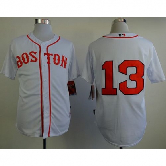 Red Sox #13 Hanley Ramirez New White Cool Base Stitched MLB Jersey