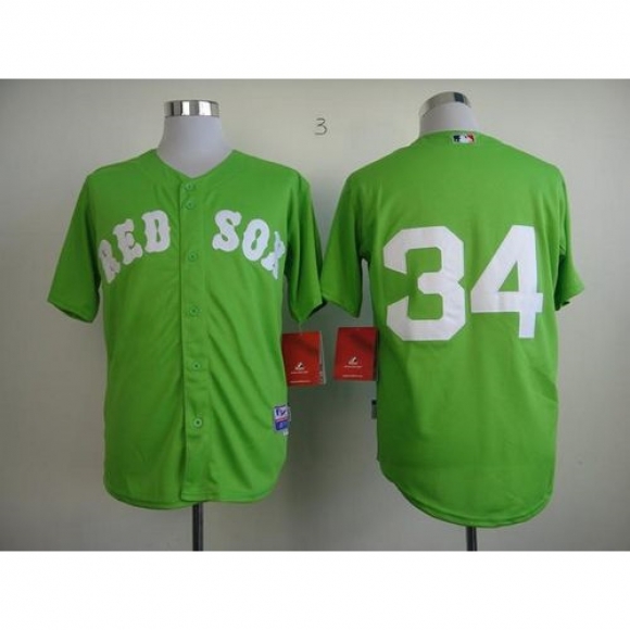 Red Sox #34 David Ortiz Green Cool Base Stitched MLB Jersey