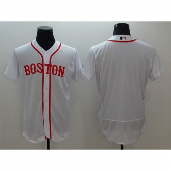 Red Sox Blank White Flexbase Authentic Collection Alternate Home Stitched MLB Jersey