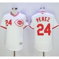 Reds #24 Tony Perez White Flexbase Authentic Collection Cooperstown Stitched MLB Jersey