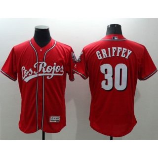 Reds #30 Ken Griffey Red Flexbase Authentic Collection Los Rojos Stitched MLB Jersey