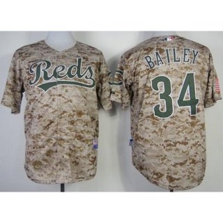 Reds #34 Homer Bailey Camo Alternate Cool Base Stitched MLB Jersey