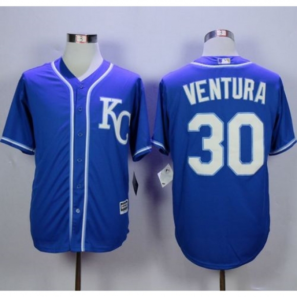 Royals #30 Yordano Ventura Blue Alternate 2 New Cool Base Stitched MLB Jersey