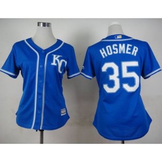 Royals #35 Eric Hosmer Blue Alternate 2 Women's Stitched MLB Jersey