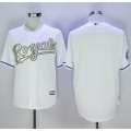 Royals Blank White New Cool Base 2015 World Series Champions Gold Program Stitched MLB Jersey