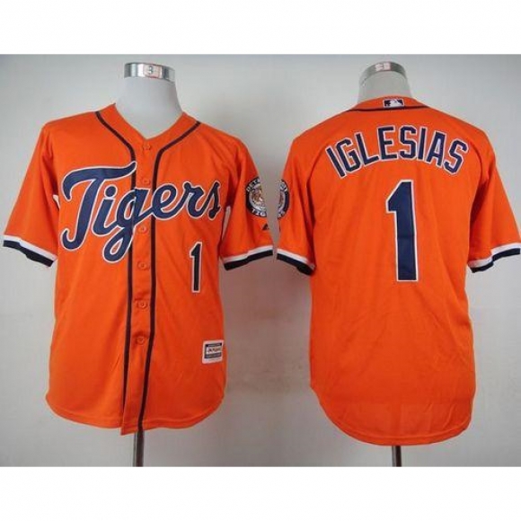 Tigers #1 Jose iglesias Orange Cool Base Stitched MLB Jersey