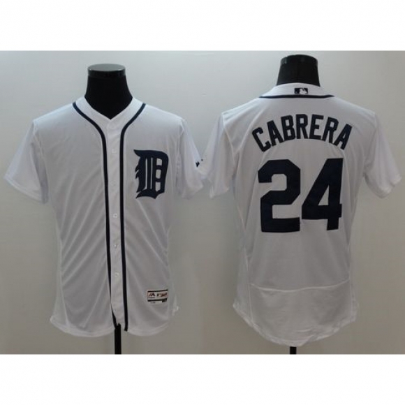 Tigers #24 Miguel Cabrera White Flexbase Authentic Collection Stitched MLB Jersey