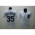 Tigers #35 Justin Verlander Stitched White MLB Jersey