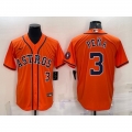 Toddler Houston Astros #3 Jeremy Pena Orange With Patch Stitched Baseball Jersey