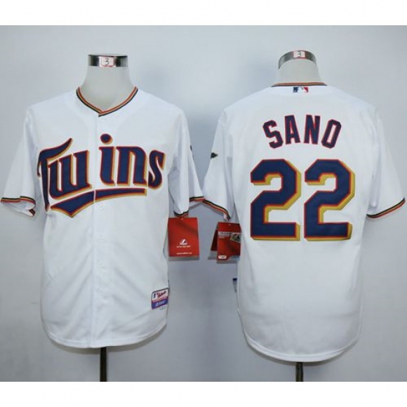 Twins #22 Miguel Sano White Home Cool Base Stitched MLB Jersey