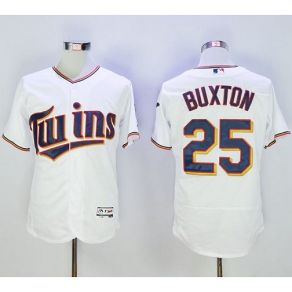 Twins #25 Byron Buxton White Flexbase Authentic Collection Stitched MLB Jersey