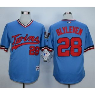 Twins #28 Bert Blyleven Light Blue 1984 Turn Back The Clock Stitched MLB Jersey