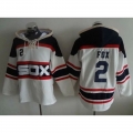 White Sox #2 Nellie Fox White Sawyer Hooded Sweatshirt Alternate Home MLB Hoodie