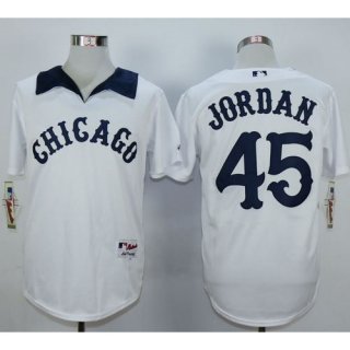 White Sox #45 Michael Jordan White 1976 Turn Back The Clock Stitched MLB Jersey