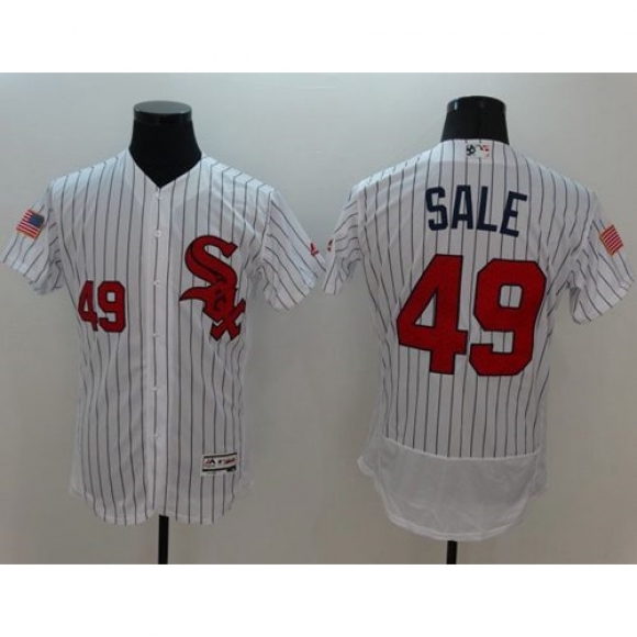 White Sox #49 Chris Sale White(Black Strip) Fashion Stars & Stripes Flexbase Authentic Stitched MLB Jersey