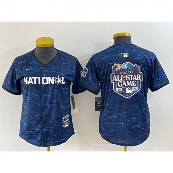 Women's 2023 All-star Royal Big Logo Stitched Baseball Jersey(Run Small)