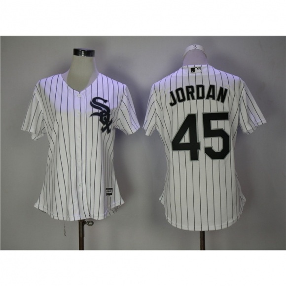 Women's Chicago White Sox #45 Michael Jordan White Cool Base Stitched MLB Jersey