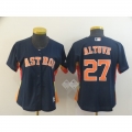 Women's Houston Astros #27 Jose Altuve Navy Cool Base Stitched MLB Jersey(Run Small)