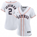 Women's Houston Astros #2 Alex Bregman White 2022 World Series Cool Base Stitched Baseball Jersey(Run Small)