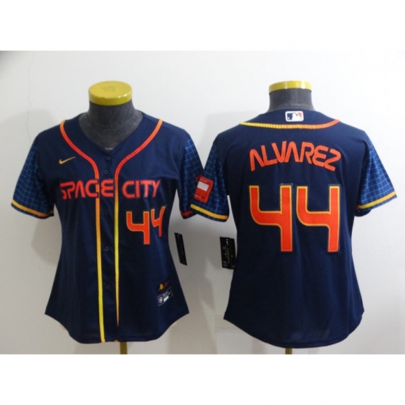 Women's Houston Astros #44 Yordan Alvarez 2022 Navy City Connect Stitched Jersey(Run Small)