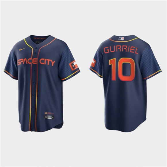 Youth Houston Astros #10 Yuli Gurriel 2022 Navy City Connect Stitched Jersey