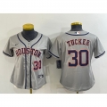 Youth Houston Astros #30 Kyle Tucker Gray Cool Base Stitched Jersey