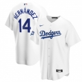 Youth Los Angeles Dodgers #14 Kike Hernandez 2020 White World Series Champions Home Patch Stitched MLB Jersey