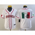 Youth Mexico Baseball 2023 White Big Logo World Baseball Classic Stitched Jersey
