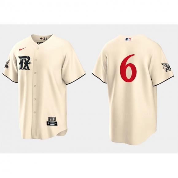 Youth Texas Rangers #6 Josh Jung Cream 2023 City Connect Stitched Baseball Jersey