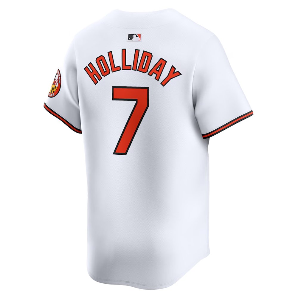 Men's Baltimore Orioles #7 Jackson Holliday White Cool Base Stitched Jersey